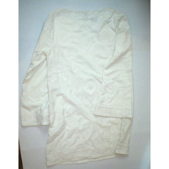 New $298 Juicy Couture Dress Short Womens L NWT Off White Embroider Texture Bell - Picture 2 of 6